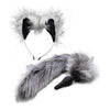 Tailz Grey Wolf Tail Anal Plug And Ears Set - Adult Naughty Store