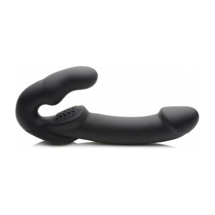 Evoke Super Charged Vibrating Strapless Strap On - Model X1 - Dual Pleasure - Black - Adult Naughty Store