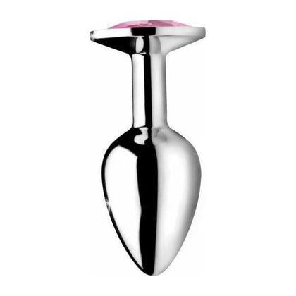 Booty Sparks Pink Gem Anal Plug Medium - Elegant Aluminum Jewel Butt Plug for Sensual Anal Stimulation - Model #BS-APM - Unisex Pleasure Toy - Pink