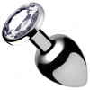 Booty Sparks Clear Gem Large Anal Plug - BSA-001 - Unisex Anal Pleasure - Silver - Adult Naughty Store