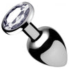 Booty Sparks Clear Gem Anal Plug Medium - Elegant Aluminum Jewel Plug for Sensual Anal Pleasure in Clear - Adult Naughty Store