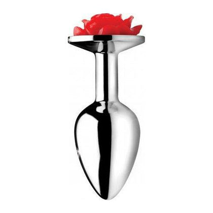 Booty Sparks Red Rose Anal Plug Medium - Elegant Aluminum Butt Plug for Sensual Pleasure