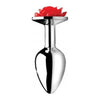 Booty Sparks Red Rose Anal Plug Medium - Elegant Aluminum Butt Plug for Sensual Pleasure - Adult Naughty Store