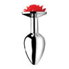 Booty Sparks Red Rose Anal Plug Small - Elegant Aluminum Butt Plug for Sensual Pleasure - Model RS-AP-S - Unisex - Intimate Play - Red - Adult Naughty Store