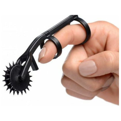 Thorn Double Finger Pinwheel Black - Intense Sensation Play for All Genders, Delicate Stimulation Toy, Model THRN-001, Perfect for Any Pleasurable Zone - Adult Naughty Store