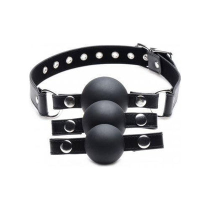 Strict Interchangeable Silicone Ball Gag Set Black - The Ultimate Pleasure Experience for All Genders - Adult Naughty Store