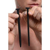 Introducing the Sinful Pleasures Hardware Nail & Screw Silicone Urethral Sounds Black - Model HNS-001: Unleash Your Deepest Desires! - Adult Naughty Store