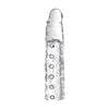 Introducing the Clear Enhancer Sleeve Penis Extension by PleasureMax - Model X3.0: A Sensational 3-Inch Length and Girth Boost for Him and Her in Transparent! - Adult Naughty Store