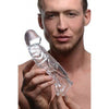 Introducing the ClearFlex 2-Inch Extender Sleeve - Model X2 - Male Penis Extension for Enhanced Pleasure - Clear - Adult Naughty Store