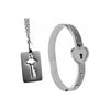 Tungsten Steel Exquisite Locking Bracelet and Key Necklace Set - Model TS-101 - Unisex - Intimate Connection Enhancer - Size 6.25