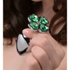 Booty Sparks Lucky Clover Gem Anal Plug Large - Premium Aluminum Alloy Anal Plug for Sensual Pleasure - Model LS-003 - Unisex - Intense Anal Stimulation - Stunning Emerald Green - Adult Naughty Store