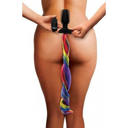 Introducing the Exquisite Rainbow Vibrating Pony Tail Anal Plug - Model RVTAP-001: A Mesmerizing Delight for All Genders, Delivering Pleasure Beyond Imagination in Vibrant Multicolor!