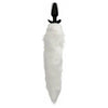 White Fox Tail Slender Vibrating Anal Plug - Model XH-420 - Unisex Pleasure - Vibrant White - Adult Naughty Store