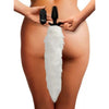 White Fox Tail Slender Vibrating Anal Plug - Model XH-420 - Unisex Pleasure - Vibrant White - Adult Naughty Store