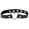 Dark Heart Chrome Black Choker - BDSM Submissive's Delight - Model DH-001 - Unisex - Neck Pleasure - Black - Adult Naughty Store