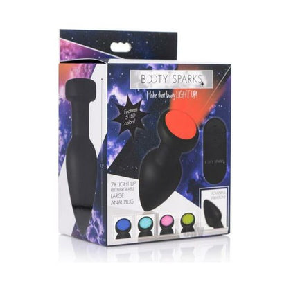 Booty Sparks Silicone Vibe LED Plug LG - Powerful Vibrating Anal Toy for Sensational Backdoor Pleasure - Model BSV-500 - Unisex - Multi-Colored