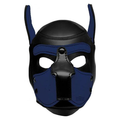 Master Series Spike Neoprene Puppy Hood Blue O-S: Premium K9 Transformation Play Mask for Submissive Pet Play