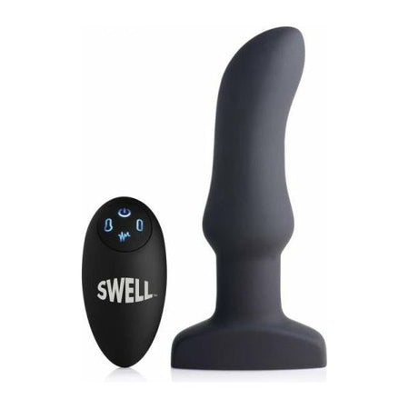10X Inflatable Vibrating Curved Silicone Anal Plug