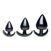 Master Series Triple Spades 3 Piece Anal Plug Set - Model TS-3APB - Unisex Anal Pleasure - Black - Adult Naughty Store