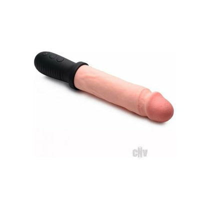 Introducing the SensaPleasure™ Ms 8x Auto Pounder Vibe-Thrust Fle - The Ultimate Vibrating and Thrusting Dildo for Intense Pleasure in a Sleek Black Design!