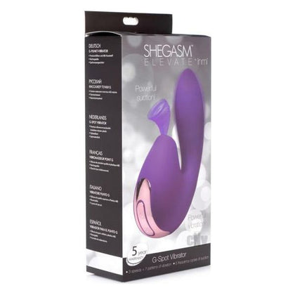 INMI Shegasm Elevate Dual Stimulation G-Spot Vibrator - Model X2 | Women | Simultaneous G-Spot and Clitoral Pleasure | Purple