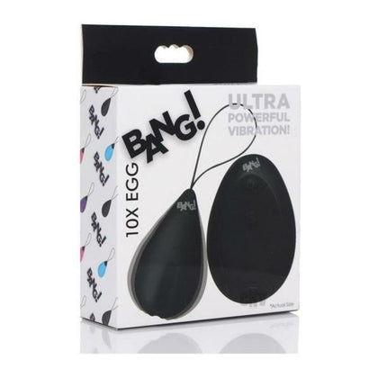 Bang! 10x Silicone Vibrating Egg Black - The Ultimate Pleasure Enhancer for Intimate Moments - Adult Naughty Store