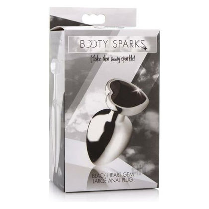 Booty Sparks Black Heart Gem Plug LG - Elegant Black Heart-Shaped Anal Plug for Sensual Backdoor Pleasure - Adult Naughty Store