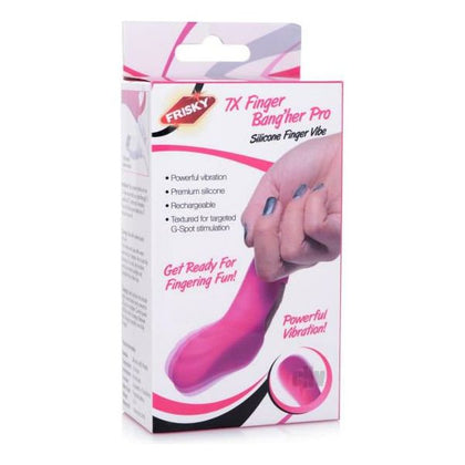 Introducing the Luxurious Frisky Finger Bang`her Pro Pink Silicone Sleeve - Model FF-5000: The Ultimate Finger Pleasure Upgrade for Intense Stimulation and Deep Satisfaction! - Adult Naughty Store