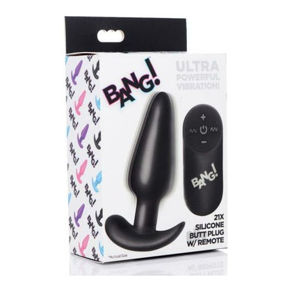 Velvet Pleasure: Bang 21x Vibe Butt Plug W-remote - Black - Adult Naughty Store