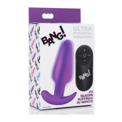 VelvetGlide 21x Vibe Butt Plug with Remote Control - Model BG21X-Purple - Unisex Anal Pleasure - Adult Naughty Store