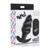 Introducing the Bang 21x Vibe Swirl Plug W-remote Black: The Sensational Silicone Swirl Butt Plug for Ultimate Pleasure and Control - Adult Naughty Store