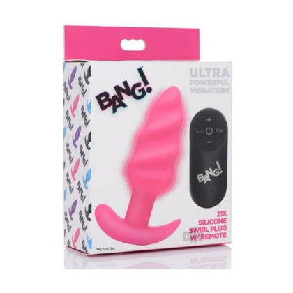 Bang 21x Vibe Swirl Plug W-remote Pink - Adult Naughty Store