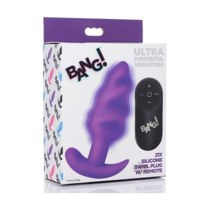 Introducing the Bang 21x Vibe Swirl Plug W-remote - The Ultimate Pleasure Experience for All! - Adult Naughty Store