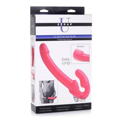 Strap U 7x Revolver Slim Strapless Pink - Powerful Vibrating Strapless Dildo for Women - Model: Revolver Slim - 7 Speeds and 4 Patterns - Intense Pleasure for Vaginal and Clitoral Stimulation - Adult Naughty Store