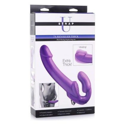 Strap U 7x Revolver Thick Strapless Purple Vibrating Strap-On for Dual Pleasure - Adult Naughty Store