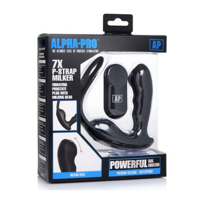 Alpha Pro P-Strap Milker-Cock and Ball Ring - Ultimate Prostate Pleasure for Men - Model APMCBR-001 - Black