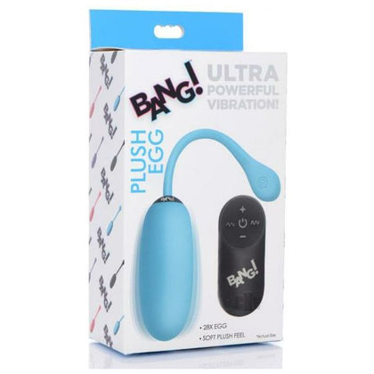 Bang! 28x Plush Egg and Remote Blue - Powerful Vibrating Silicone Egg for Intense Pleasure - Model BE-28X - Unisex - Versatile Stimulation - Luxurious Blue - Adult Naughty Store