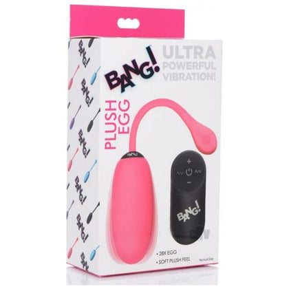 Bang! 28x Plush Egg and Remote Pink - Premium Silicone Vibrating Egg for Intimate Pleasure - Adult Naughty Store