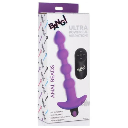 Bang Vibe Anal Beads W-remote Purple - Introducing the SensaPleasure™ SV-500 Anal Beads with Wireless Remote Control - The Ultimate Pleasure Experience for All Genders in a Luxurious Purple H - Adult Naughty Store