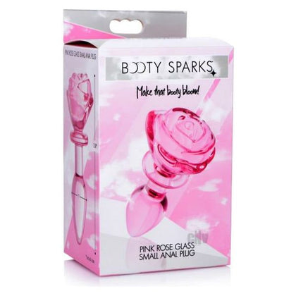 Booty Sparks Pink Rose Glass Plug SM - Small Anal Glass Butt Plug for Sensual Pleasure - Adult Naughty Store