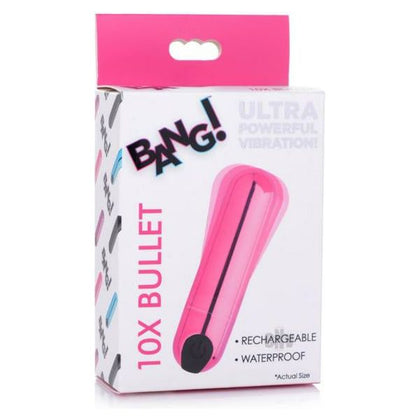 Bang 10x Metallic Bullet Pink - Powerful Vibrating Bullet Massager for Intense Pleasure - Model B10X - Women's Clitoral Stimulator - Pink