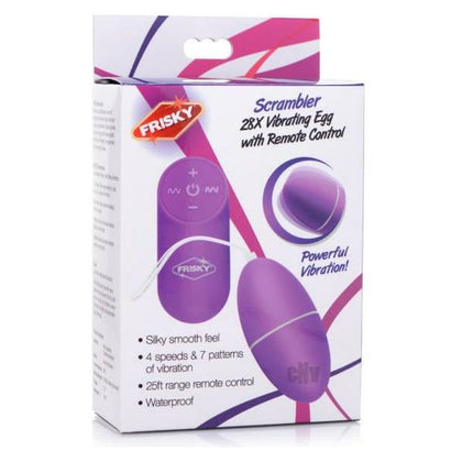 Frisky Scrambler 28x Egg Remote Purple - Powerful Wireless Vibrating Egg for All Genders, Intense Pleasure in a Sleek Purple Design - Adult Naughty Store