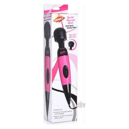 Introducing the Frisky Playful Pleasure Wand Pink - The Ultimate Multi-Speed Massager for Sensual Bliss - Adult Naughty Store