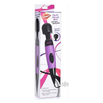 Introducing the PleasureMaster Frisky Playful Pleasure Wand Purple - Multi-Speed Massager for All Genders, Designed for Blissful Pleasure and Relaxation - Adult Naughty Store