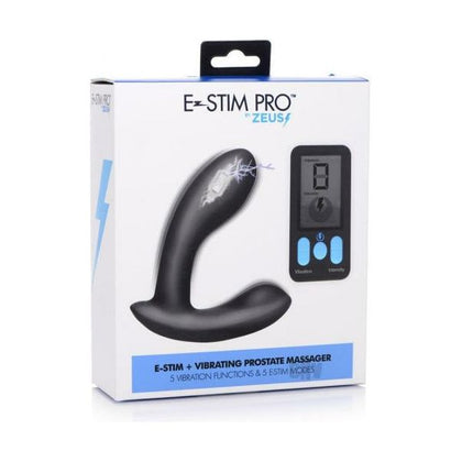 Zeus E-Stim Pro Vibrating Electro Prostate Massager with Remote Control - Model ZVP-1001 - Male Pleasure for Intense Prostate and Perineum Stimulation - Black