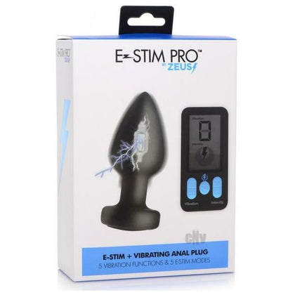 Zeus E-Stim Pro Vibrating Electro Anal Plug with Remote Control - Model ZVP-1000 - Male - Anal Stimulation - Black - Adult Naughty Store