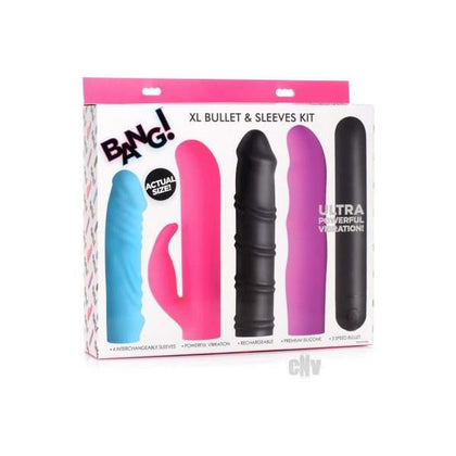 Introducing the PleasurePro 4-in-1 XL Bullet Sleeve Kit - Model X1-21: Versatile Pleasure for Every Desire! - Adult Naughty Store