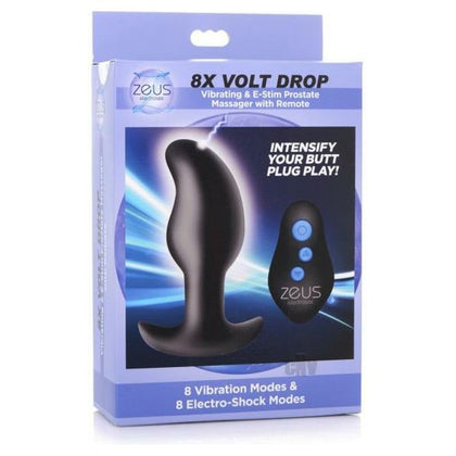 Zeus Vibe and Estim Prostate Massage Black - Powerful Rechargeable Silicone Electro-Stimulation Prostate Massager for Men - Model ZVPMB-001 - Intense Pleasure for Backdoor Stimulation - Black