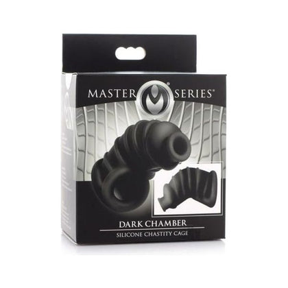 Dark Chamber Silicone Chastity Cage - Model DC-5000 - Male - Cock and Ball Restrainer - Black