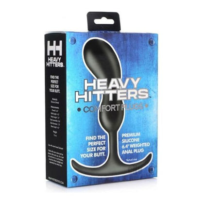 Heavy Hitters Comfort Plugs 6.4 Black - Luxurious Weighted Silicone Butt Plug for Deep and Fulfilling Anal Pleasure (Model: HHCP6.4B) - Adult Naughty Store